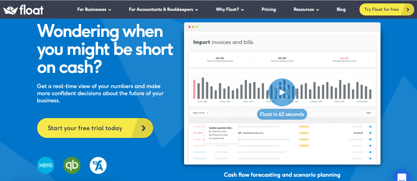 Cash Flow Forecast Statement with Float App